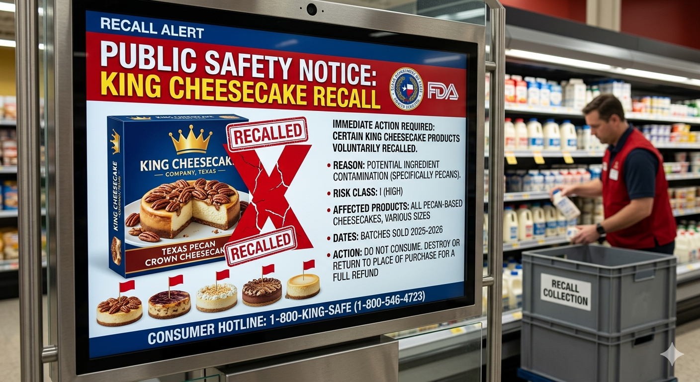 king cheesecake recall