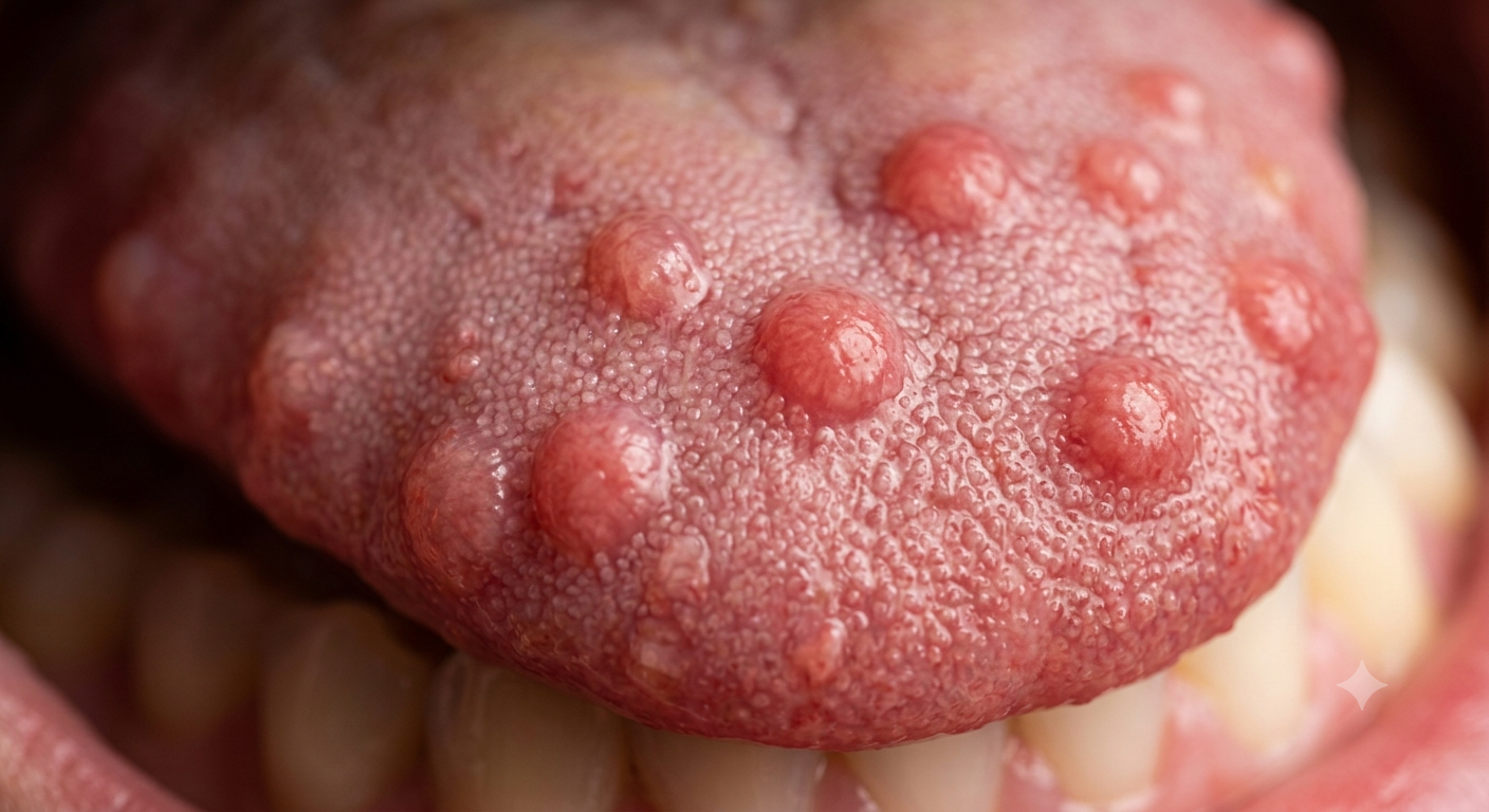enlarged taste buds tongue