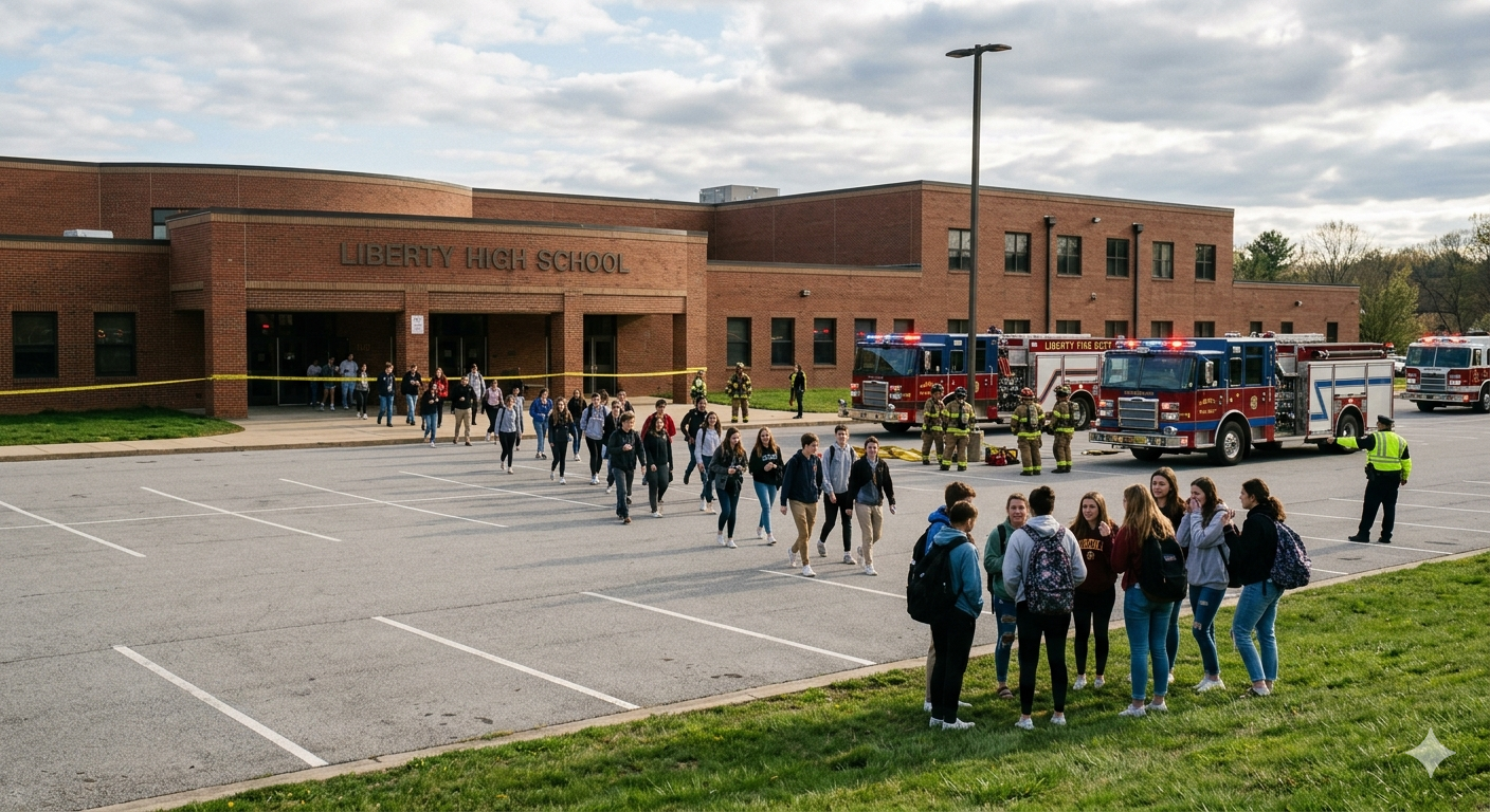 liberty high school gas evacuation